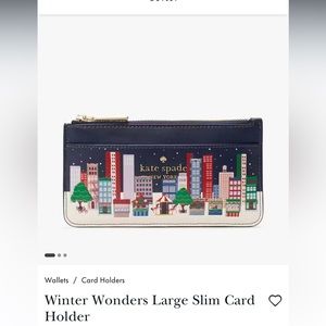 Kate Spade Winter Wonders Large Slim Card Holder Brand New Never Used ♠️